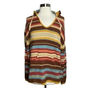 Cotton & Rye Multicolor Striped Cotton Hooded Sweater Pullover